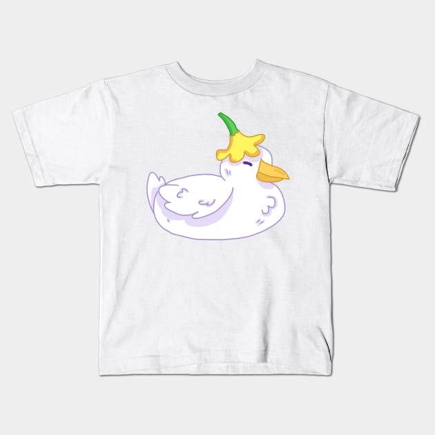 flower ducky Kids T-Shirt by casserolestan